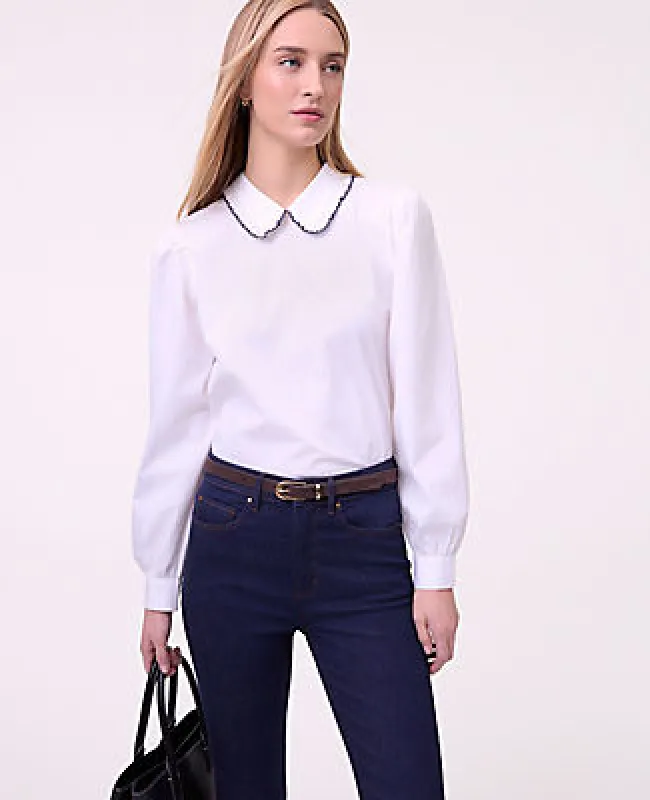 Ann Taylor Weekend Scalloped Trim Blouse made by Ann Taylor