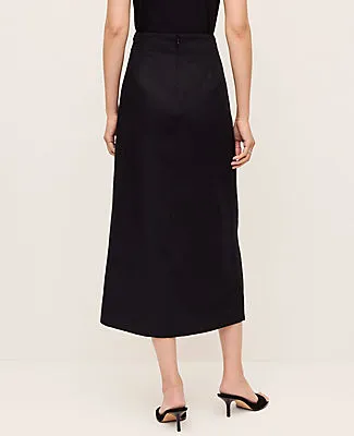 Ann Taylor Petite Lace Trim Linen Blend Midi Skirt sold by Ann Taylor product image thumbnail 3