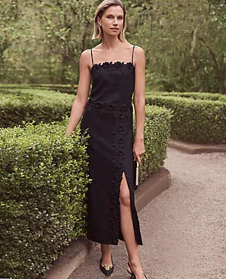 Ann Taylor Lace Trim Linen Blend Midi Skirt sold by Ann Taylor product image thumbnail 4