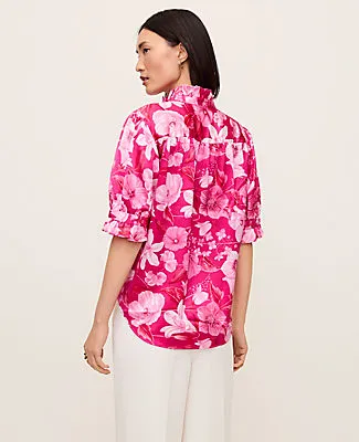 Ann Taylor Petite Floral Ruffle Collar Blouse sold by Ann Taylor product image thumbnail 2