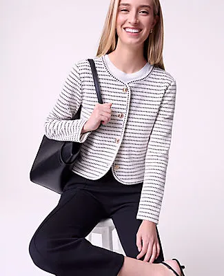 Ann Taylor Weekend Striped Knit Jacket sold by Ann Taylor product image thumbnail 3