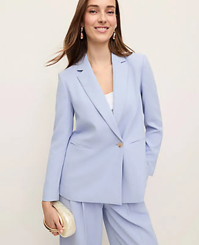Ann Taylor The Petite Wrap Effect Blazer in Textured Crepe made by Ann Taylor