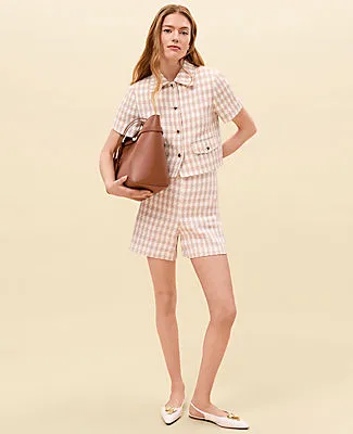 Ann Taylor The Side-Zip Short in Houndstooth Tweed sold by Ann Taylor product image thumbnail 5