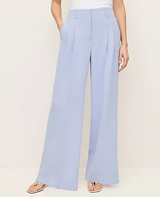 Ann Taylor The Petite Pleated Wide-Leg Pant in Textured Crepe sold by Ann Taylor product image thumbnail 2