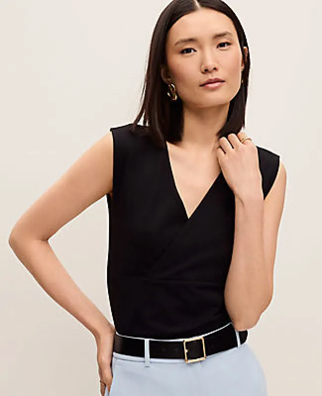 Ann Taylor Crossover V-Neck Shell Top made by Ann Taylor