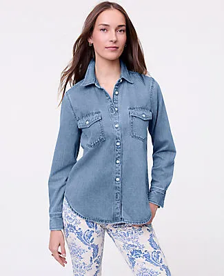 Ann Taylor Weekend Denim Pocket Shirt sold by Ann Taylor