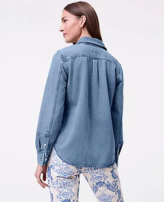Ann Taylor Weekend Denim Pocket Shirt sold by Ann Taylor product image thumbnail 2