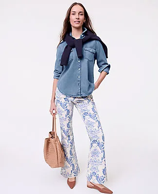 Ann Taylor Weekend Denim Pocket Shirt sold by Ann Taylor product image thumbnail 3
