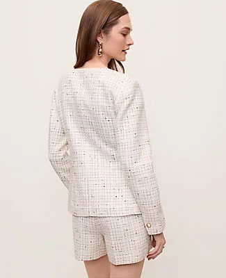 Ann Taylor The Petite Scoop Neck Jacket in Tweed sold by Ann Taylor product image thumbnail 2