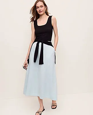 Ann Taylor Cotton Gauze Drawstring Midi Skirt sold by Ann Taylor