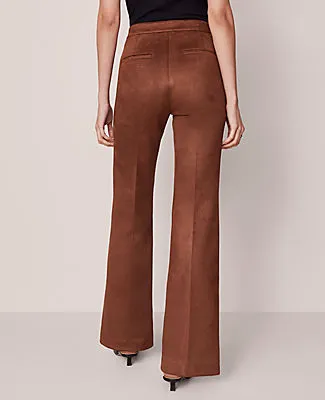 Ann Taylor The Side Zip Flare Pant in Faux Suede sold by Ann Taylor product image thumbnail 4