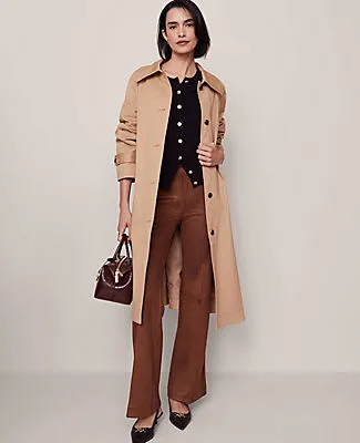 Ann Taylor The Side Zip Flare Pant in Faux Suede sold by Ann Taylor product image thumbnail 5