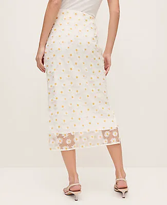 Ann Taylor Daisy Appliqué Column Midi Skirt sold by Ann Taylor product image thumbnail 3