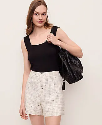 Ann Taylor The Petite Side Zip Short in Tweed sold by Ann Taylor product image thumbnail 2