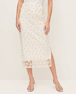 Ann Taylor Petite Daisy Appliqué Column Midi Skirt sold by Ann Taylor product image thumbnail 2