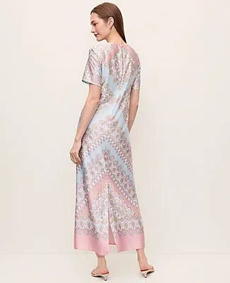 Ann Taylor Petite Satin Paisley Maxi Dress sold by Ann Taylor product image thumbnail 2