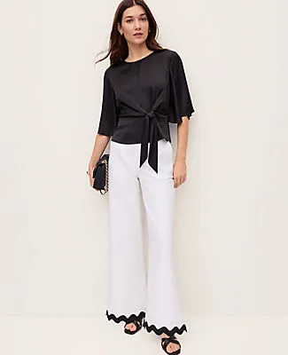 Ann Taylor Satin Tie Waist Blouse sold by Ann Taylor product image thumbnail 3