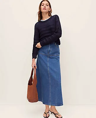 Ann Taylor Weekend Textured Pointelle Sweater sold by Ann Taylor product image thumbnail 2