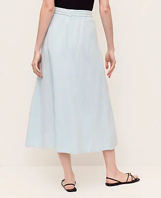 Ann Taylor Petite Cotton Gauze Drawstring Midi Skirt sold by Ann Taylor product image thumbnail 3