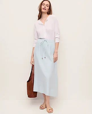 Ann Taylor Petite Cotton Gauze Drawstring Midi Skirt sold by Ann Taylor product image thumbnail 4