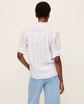 Ann Taylor Petite Eyelet Ruffle Collar Shirt sold by Ann Taylor product image thumbnail 2