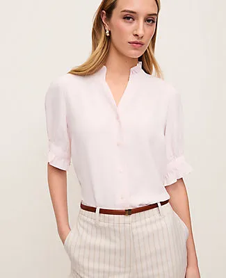 Ann Taylor Ruffle Collar Shirt sold by Ann Taylor