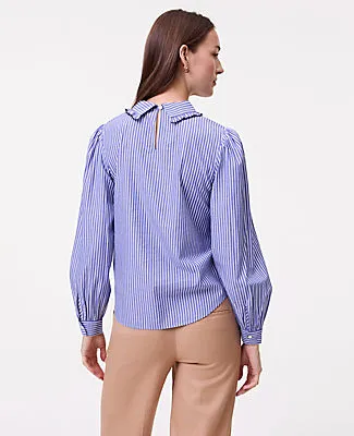 Ann Taylor Weekend Striped Scalloped Blouse sold by Ann Taylor product image thumbnail 2