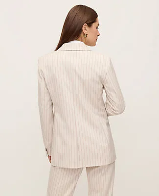 Ann Taylor The Petite Crosby Blazer in Pinstripe sold by Ann Taylor product image thumbnail 2