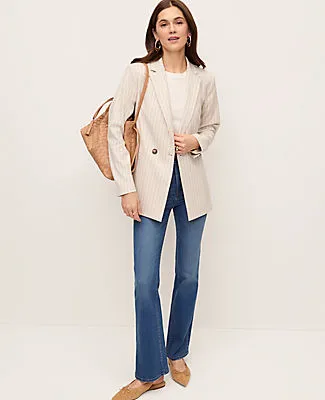 Ann Taylor The Petite Crosby Blazer in Pinstripe sold by Ann Taylor product image thumbnail 3
