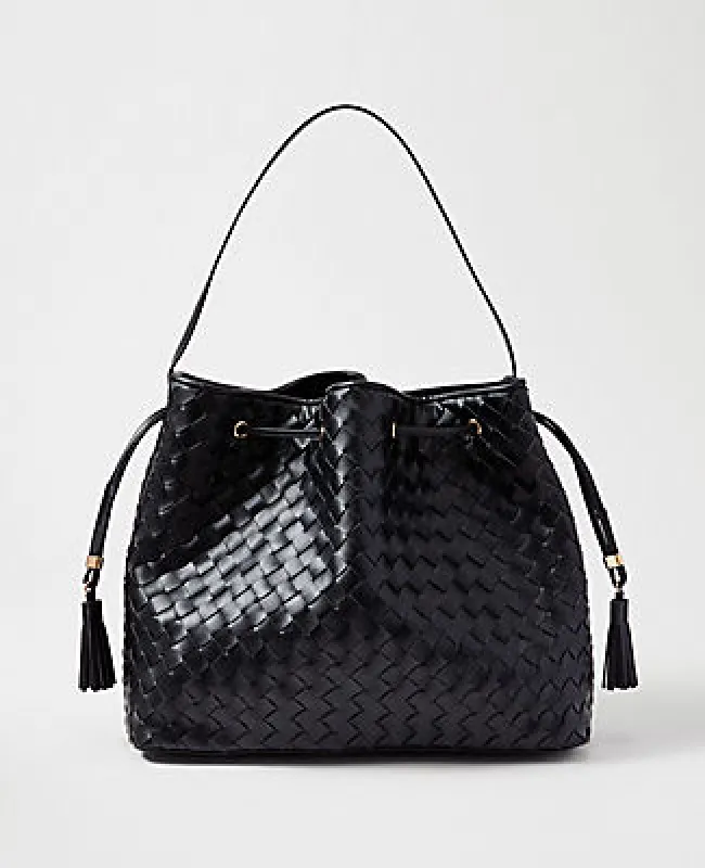 Ann Taylor Cinched Tassel Woven Tote made by Ann Taylor