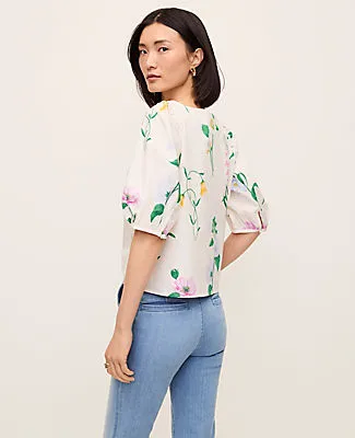 Ann Taylor Petite Floral Boatneck Popover Top sold by Ann Taylor product image thumbnail 2