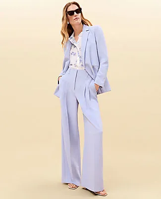 Ann Taylor The Petite Pleated Wide-Leg Pant in Textured Crepe sold by Ann Taylor product image thumbnail 4