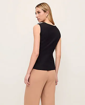 Ann Taylor The Petite V-Neck Peplum Vest in Seasonless Stretch sold by Ann Taylor product image thumbnail 2