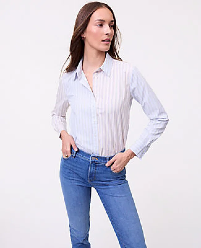 Ann Taylor Weekend Striped Relaxed Perfect Shirt made by Ann Taylor