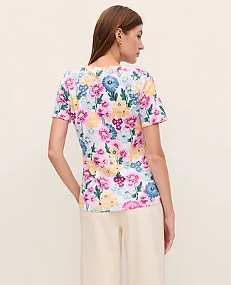 Ann Taylor Petite Weekend Floral Crew Neck Tee sold by Ann Taylor product image thumbnail 2