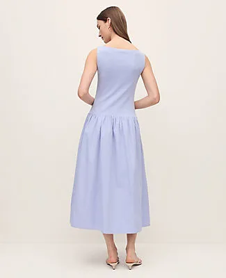 Ann Taylor Petite Mixed Media Boatneck Midi Dress sold by Ann Taylor product image thumbnail 2