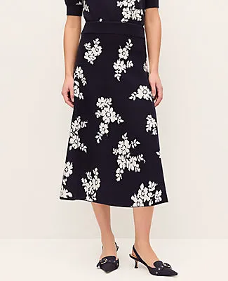 Ann Taylor Petite Floral Jacquard Midi Skirt sold by Ann Taylor product image thumbnail 2