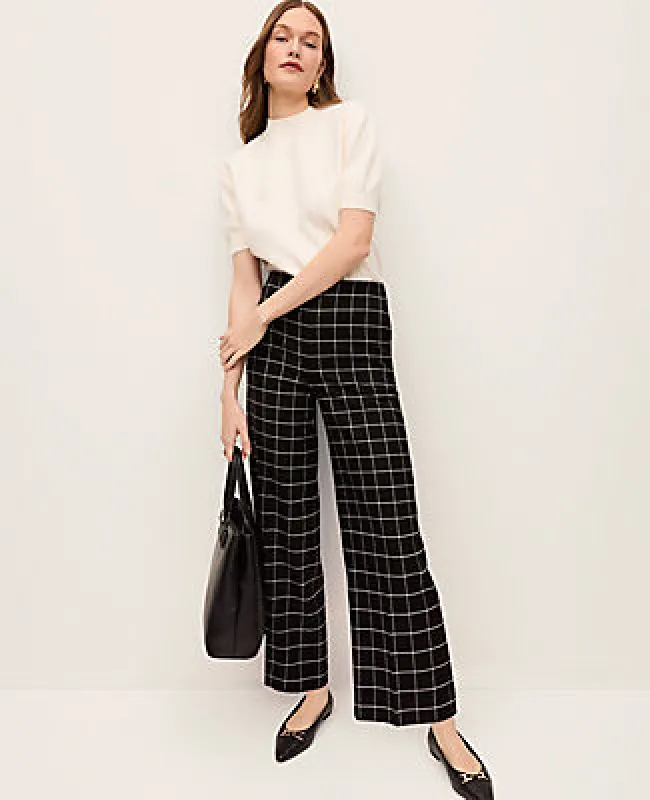 Ann Taylor The Grace Straight Pant in Windowpane made by Ann Taylor