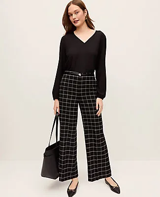 Ann Taylor The Grace Straight Pant in Windowpane sold by Ann Taylor product image thumbnail 4