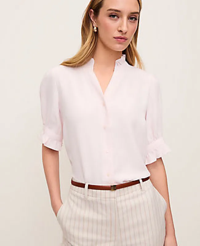 Ann Taylor Ruffle Collar Shirt made by Ann Taylor