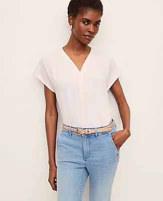 Ann Taylor Mixed Media Pleat Front Top sold by Ann Taylor product image thumbnail 3