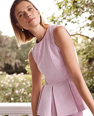 Ann Taylor Gingham Peplum Top sold by Ann Taylor product image thumbnail 3