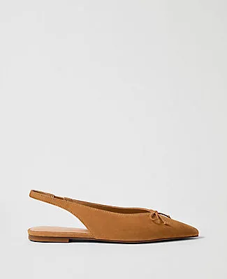 Ann Taylor Weekend Suede Bow Slingback Flat sold by Ann Taylor product image thumbnail 2