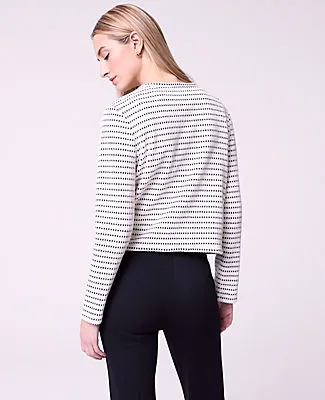Ann Taylor Petite Weekend Striped Knit Jacket sold by Ann Taylor product image thumbnail 2