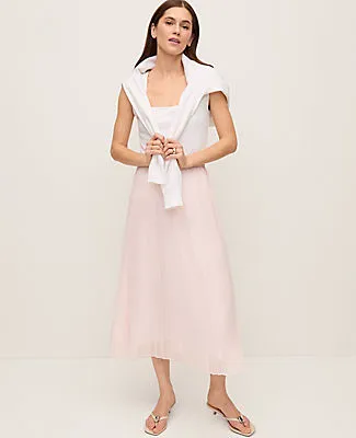 Ann Taylor Chiffon Pleated Midi Skirt sold by Ann Taylor product image thumbnail 4