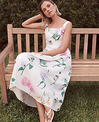 Ann Taylor Petite Floral Flare Midi Dress sold by Ann Taylor product image thumbnail 4