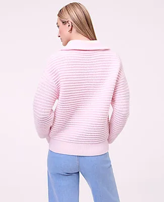 Ann Taylor Petite Weekend Textured Stitch Half-Zip Sweater sold by Ann Taylor product image thumbnail 2
