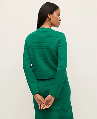 Ann Taylor Striped Scalloped Cardigan sold by Ann Taylor product image thumbnail 2