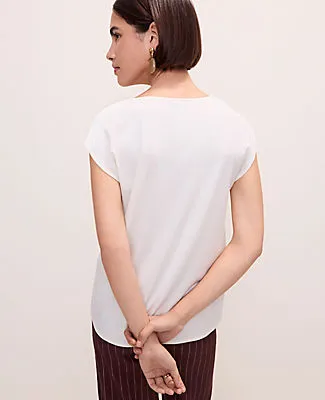 Ann Taylor Mixed Media Cowl Neck Top sold by Ann Taylor product image thumbnail 2