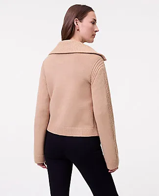 Ann Taylor Weekend Contrast Stitch Sweater Jacket sold by Ann Taylor product image thumbnail 2